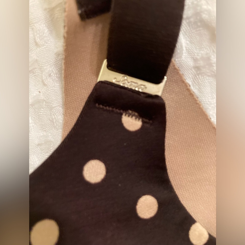 Soma Vanishing Back Full Coverage Underwire Brown and Beige Polka Dot Bra 34C - Picture 4 of 12